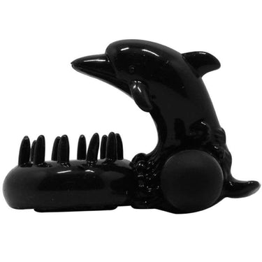 Anello Vibrante in Silicone con Stimolatore Clitoride Nero